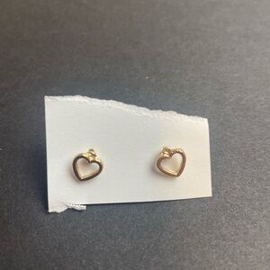 Gold Heart Stud Earrings